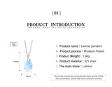 Larimar pierre naturelle dominicaine pendentif solitaire