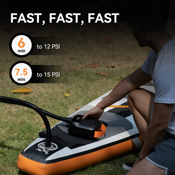 rapide bi fonction automatique - Pompe Électrique Rechargeable 20 PSI Airbank Board Paddle Kite Wing SUP - Couleurs Lagon