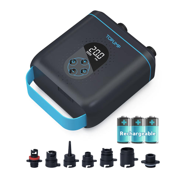 présentation - Pompe Électrique Rechargeable 20 PSI Airbank D11PRO Board Paddle Kite Wing SUP - Couleurs Lagon