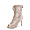 beige - Chaussures de Danse Latine à Talons Hauts – Modèle LUNA II Brillant Outdoor - Couleurs Lagon