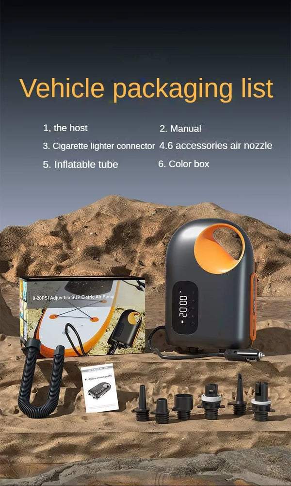 pour voiture - Pompe Électrique Portable 20 PSI avec Éclairage et Batterie Rechargeable - COULEURS LAGON