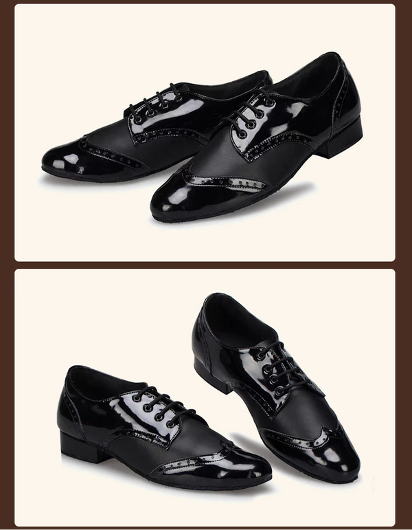 Chaussures de Danse Latine & de Salon Homme Cuir Verni – Couleurs Lagon