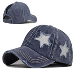 noir delav star - Casquette Queue de Cheval Coton Lavé — Coloris & Filet
