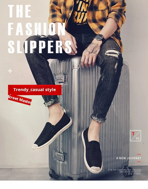 pubs 1 - Espadrille respirante en toile tissée – Loafers homme d'inspiration chinoise, souples et légers - Couleurs Lagon