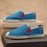 bleu cote - Espadrille respirante en toile tissée à la main – Loafers homme casual antidérapants - Couleurs Lagon