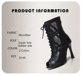 info produit - Chaussures de Danse Latine à Talons Hauts – Modèle LUNA II Noir Rouge - Couleurs Lagon