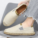 blanc lait cote dessus - Espadrille respirante en toile tissée à la main – Loafers homme casual antidérapants - Couleurs Lagon