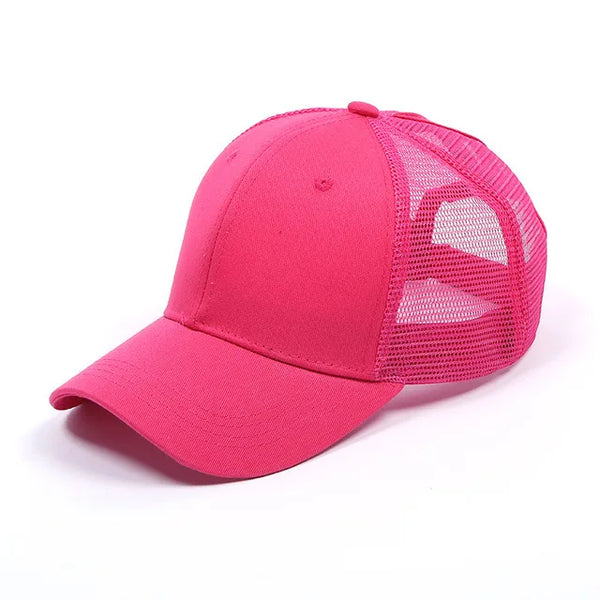 rose mesh - Casquette Queue de Cheval Coton Lavé — Coloris & Filet