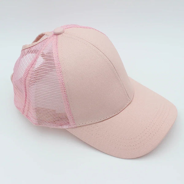 rose pal mesh - Casquette Queue de Cheval Coton Lavé — Coloris & Filet