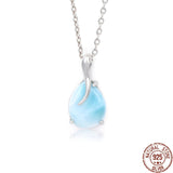 Pendentif larimar naturel argent massif 925 solitaire — vue principale