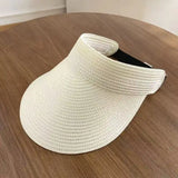 blanc - Chapeau Paille Bord Large XXL Femme — Grand Format Pliable UPF