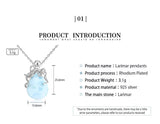 Pendentif Poulpe Argent s925 et Larimar - Couleurs Lagon - taille