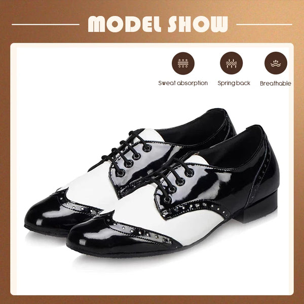 Chaussures de Danse Latine & de Salon Homme Cuir Verni – Couleurs Lagon