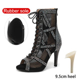 rubber noir 9.5 styletto - Chaussures de Danse Latine à Talons Hauts – Modèle LUNA II Strass Styletto Beige - Couleurs Lagon