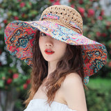 Chapeau Anti UV Femme Pliable – Chapeau de Plage Bord Large | Couleurs Lagon