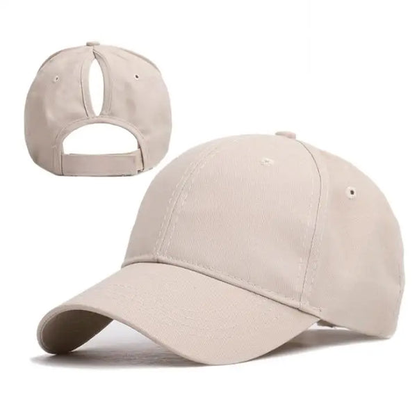 beige - Casquette Queue de Cheval Coton Lavé — Coloris & Filet