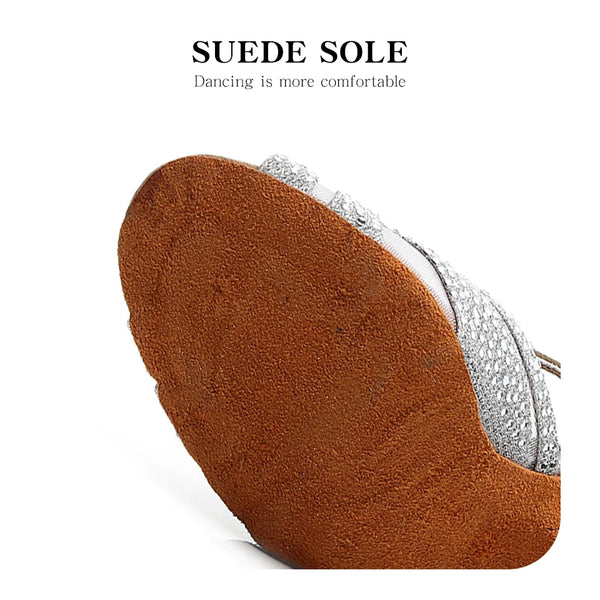 suede nubuck - Chaussures de Danse Femme Strass Bleu Rouge | Couleurs Lagon