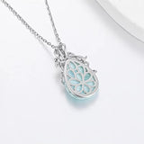 Pendentif Poulpe Argent s925 et Larimar - Couleurs Lagon - dos poinçon