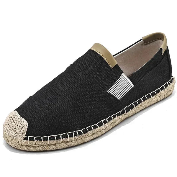 noir plan serre - Espadrille respirante en toile tissée à la main – Loafers homme casual antidérapants - Couleurs Lagon
