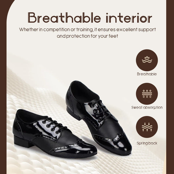 Chaussures de Danse Latine & de Salon Homme Cuir Verni – Couleurs Lagon