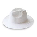 blanc - Chapeau Panama Court Homme Femme – Paille Naturelle UPF50+