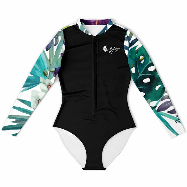 avant a plat - Combi surf manches longues MITI caraco Orchidees Couleurs Lagon