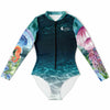 a plat av - Combi surf manches longues MITI caraco Meduses II Couleurs Lagon