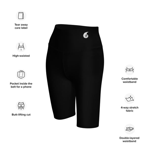 Couleurs Lagon - Surf Short Cycliste Taille Haute Noir 1 Poche - caractéristiques vue avant