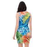 dos - Robe moulante courte imprimée – Island Vibes | Mode Femme Été | COULEURS LAGON