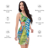 caracteristiques - Robe moulante courte imprimée – Island Vibes | Mode Femme Été | COULEURS LAGON