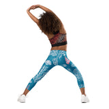 dos gym - Legging Pour Enfant Turtle Kids 2-7 Bleu Corail - Couleurs Lagon