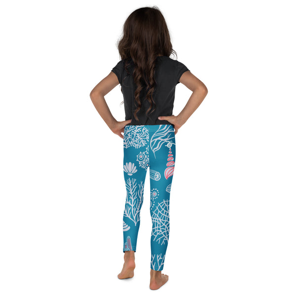 dos - Legging Pour Enfant Turtle Kids 2-7 Bleu Corail - Couleurs Lagon
