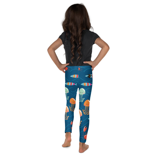dos - Legging Pour Enfant Turtle Kids 2-7 Bleu Meduse - Couleurs Lagon