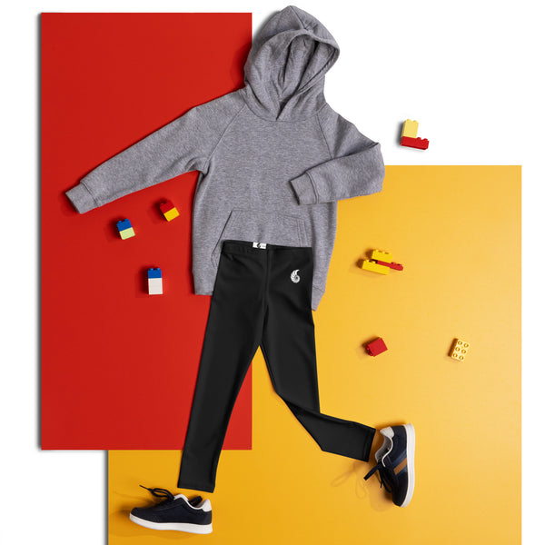 Product mockup a plat - Legging Pour Enfant Turtle Kids 2-7 Noir - Couleurs Lagon