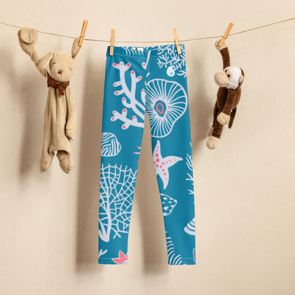 suspendu doudou - Legging Pour Enfant Turtle Kids 2-7 Bleu Corail - Couleurs Lagon