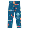 av a plat - Legging Pour Enfant Turtle Kids 2-7 Bleu Meduse - Couleurs Lagon