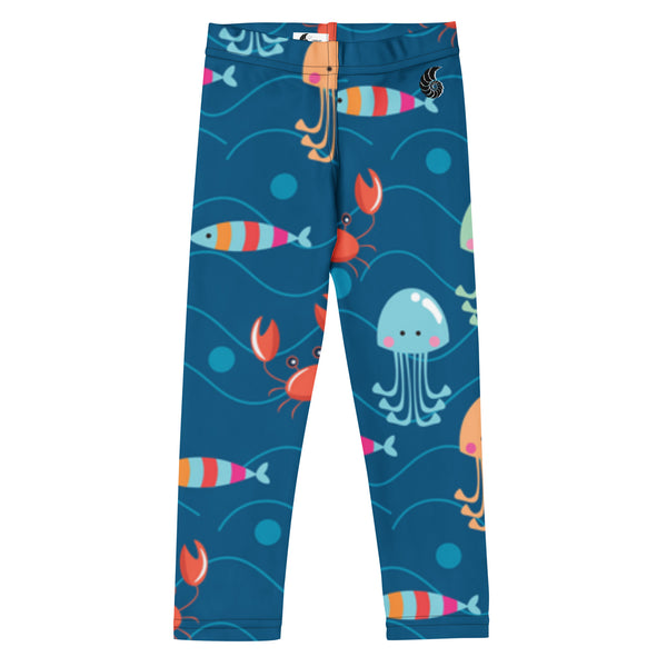 av a plat - Legging Pour Enfant Turtle Kids 2-7 Bleu Meduse - Couleurs Lagon