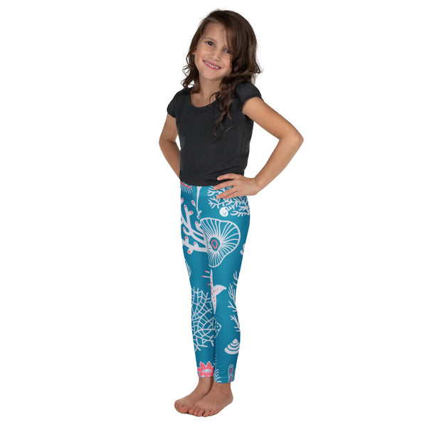 gauche - Legging Pour Enfant Turtle Kids 2-7 Bleu Corail - Couleurs Lagon