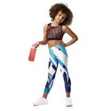 debout - Legging Pour Enfant Turtle Kids 2-7 Bleu des Iles - Couleurs Lagon