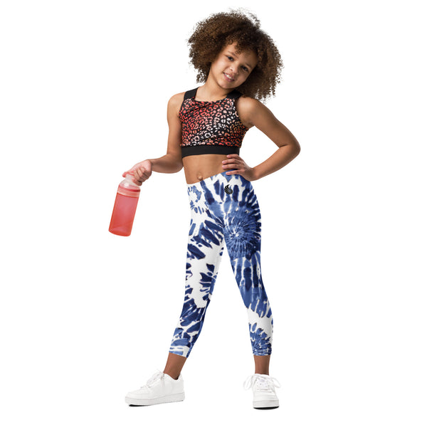 av - Legging Pour Enfant Turtle Kids 2-7 Bleu Tie Dye - Couleurs Lagon