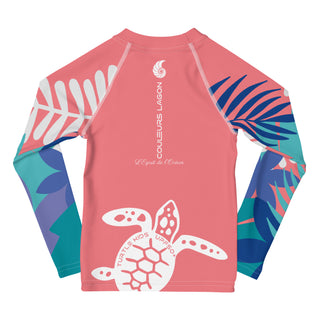 dos a plat - Lycra Manche Longue UPF50 Enfant 2-7 Rose - Couleurs Lagon