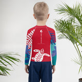 dos garçon - Lycra Manche Longue UPF50 Enfant 2-7 Rouge - Couleurs Lagon
