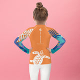 de dos fond rose - Lycra Manche Longue UPF50 Enfant 2-7 Orange - Couleurs Lagon