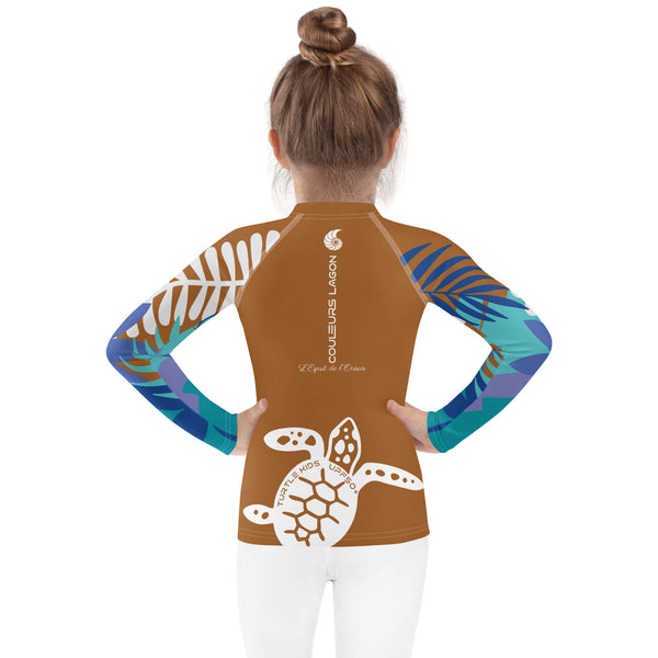de dos fond blanc - Lycra Manche Longue UPF50 Enfant 2-7 Caramel - Couleurs Lagon