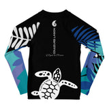 dos à plat - Lycra Manche Longue UPF50 Enfant 2-7 Noir - Couleurs Lagon