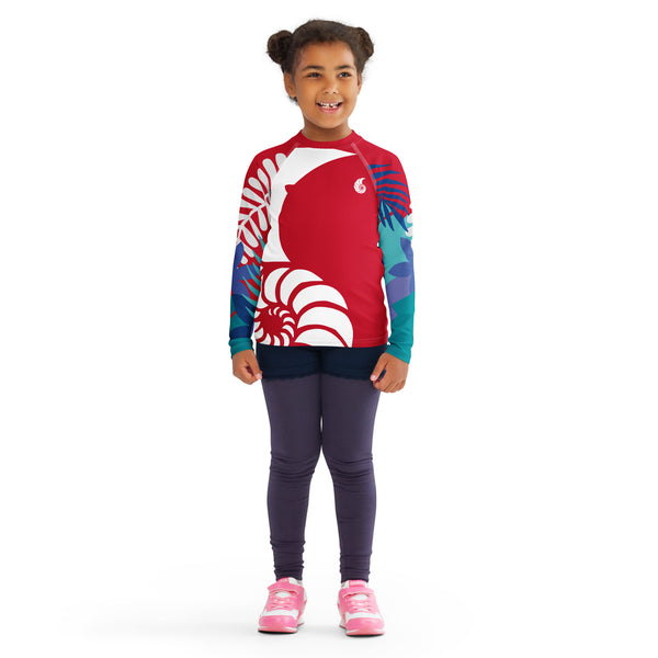 avant 2 - Lycra Manche Longue UPF50 Enfant 2-7 Rouge - Couleurs Lagon