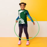 avant fille cerceau - Lycra Manche Longue UPF50 Enfant 2-7 Foret Verte - Couleurs Lagon