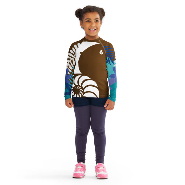 avant fond blanc - Lycra Manche Longue UPF50 Enfant 2-7 Chocolat - Couleurs Lagon