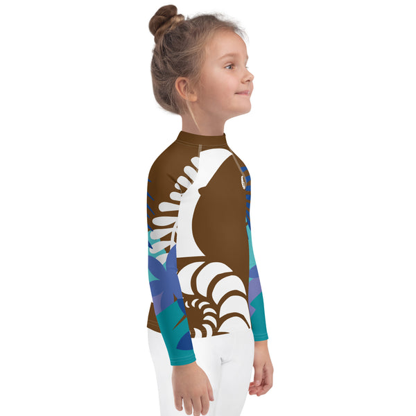 droite - Lycra Manche Longue UPF50 Enfant 2-7 Chocolat - Couleurs Lagon