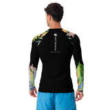 Couleurs Lagon - Lycra Rashguard Homme UV50+ NOIR FLORALE HIBISCUS